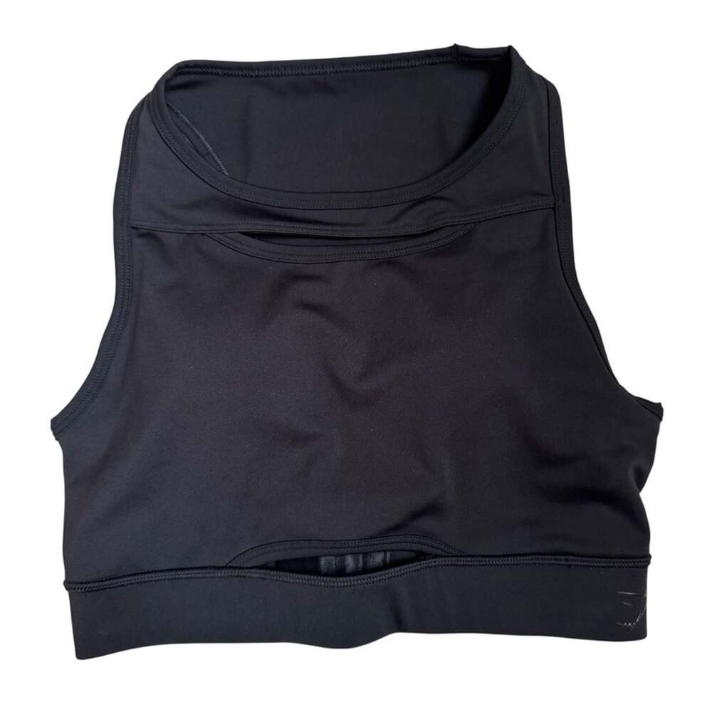 Gymshark Black Exo HIgh Neck Sports Bra - Size Medium